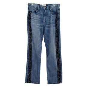 Current/Elliott Tuxedo Lace High Rise Ankle Jeans